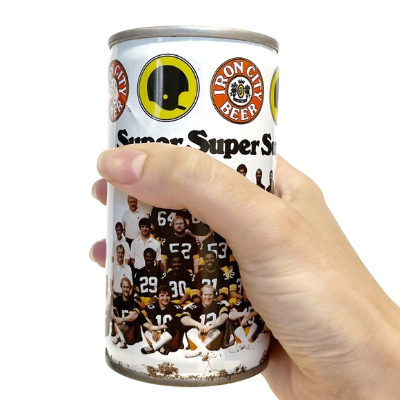 Vintage NFL Super Super Steelers 1979 Iron City Beer Can Pittsburgh Football 79 - Picture 10 of 16